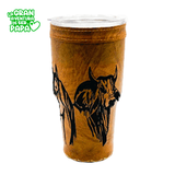 Vaso TÃ©rmico con forro de cuero y bordado