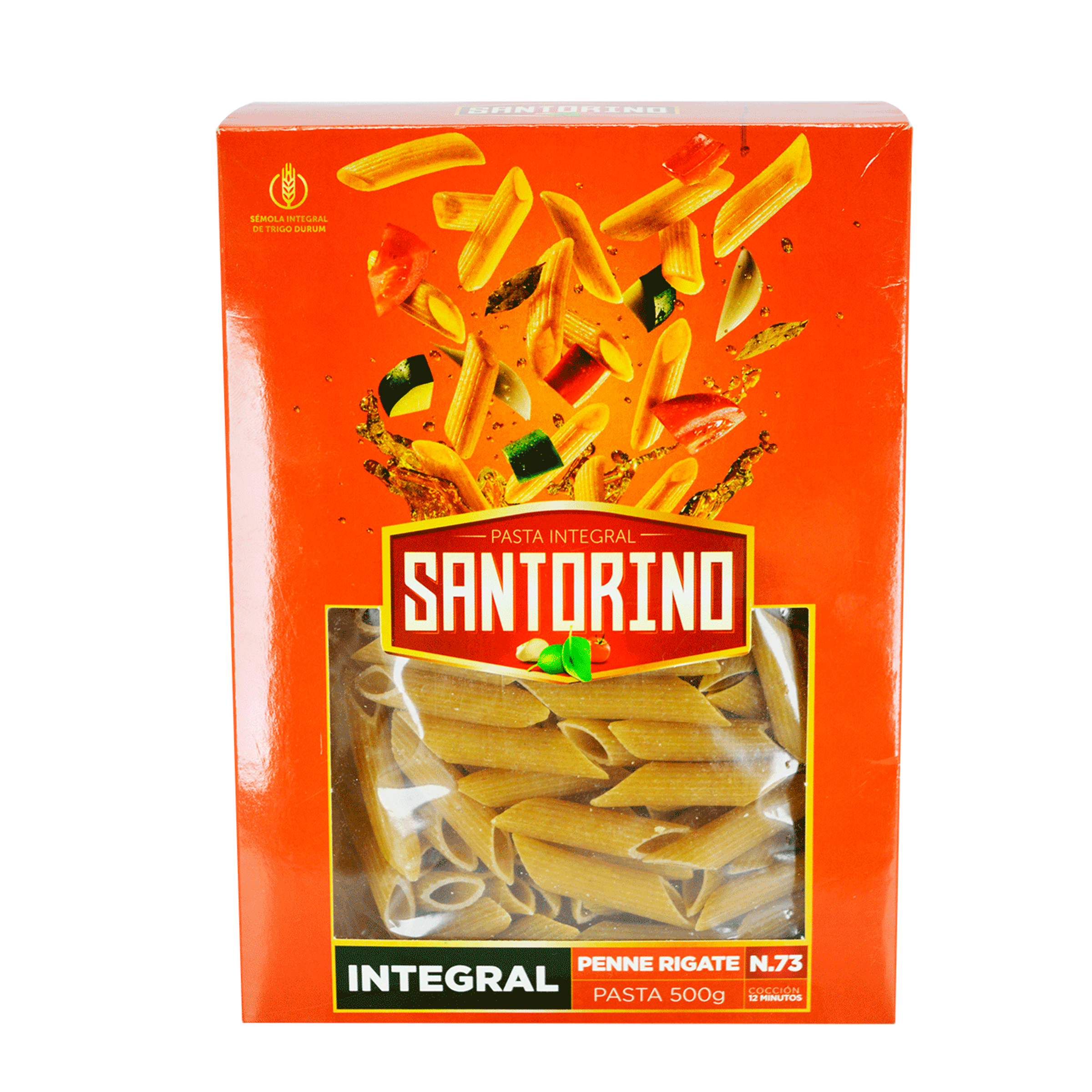 Pasta Integral Penne Rigate Santorino 500 g