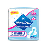 Toallas Femenina Antibacterial Invisible Rapigel Nosotras de 10 Uni