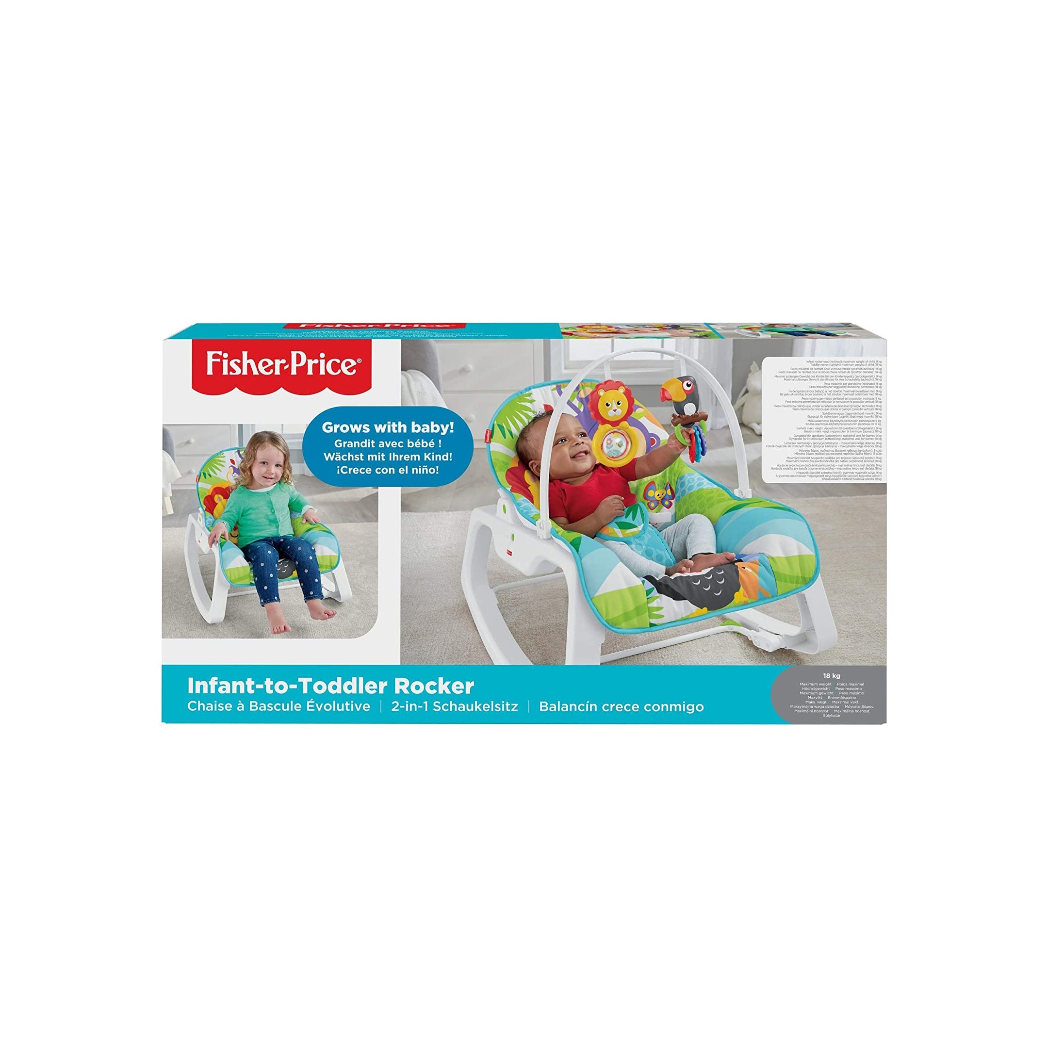 Silla Mecedora para Bebe Animalitos Crece Conmigo Fisher Price Fidalga