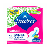 Toalla Femeninas Natural Invisible Clasica Nosotras 10 u